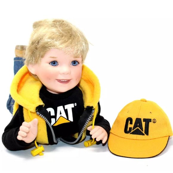 Danbury Mint Little Ryan Porcelain Collector Doll CATERPILLAR CAT - Picture 3 of 11